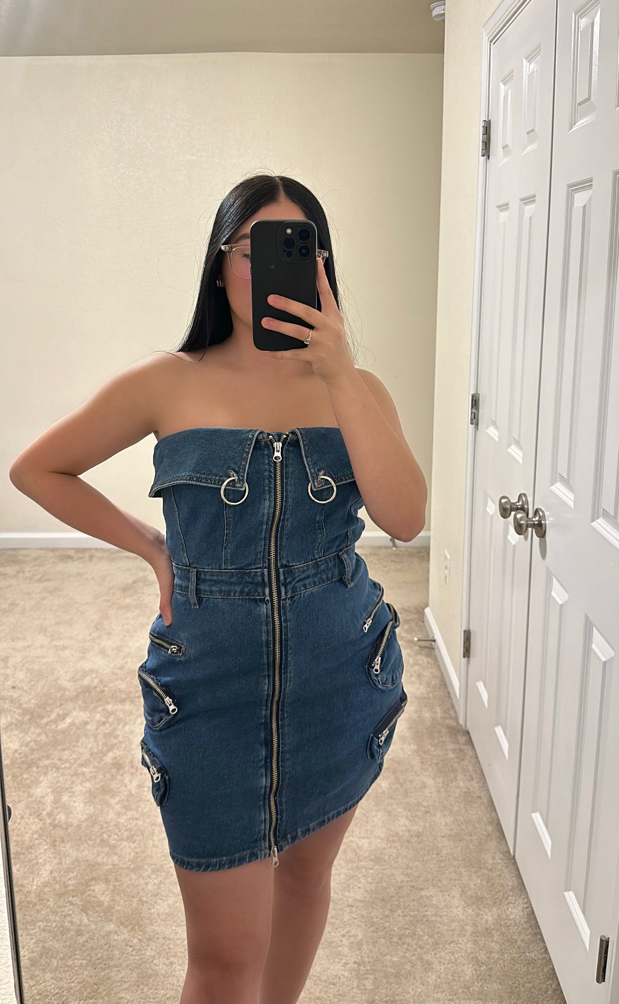 CARGO DENIM DRESS