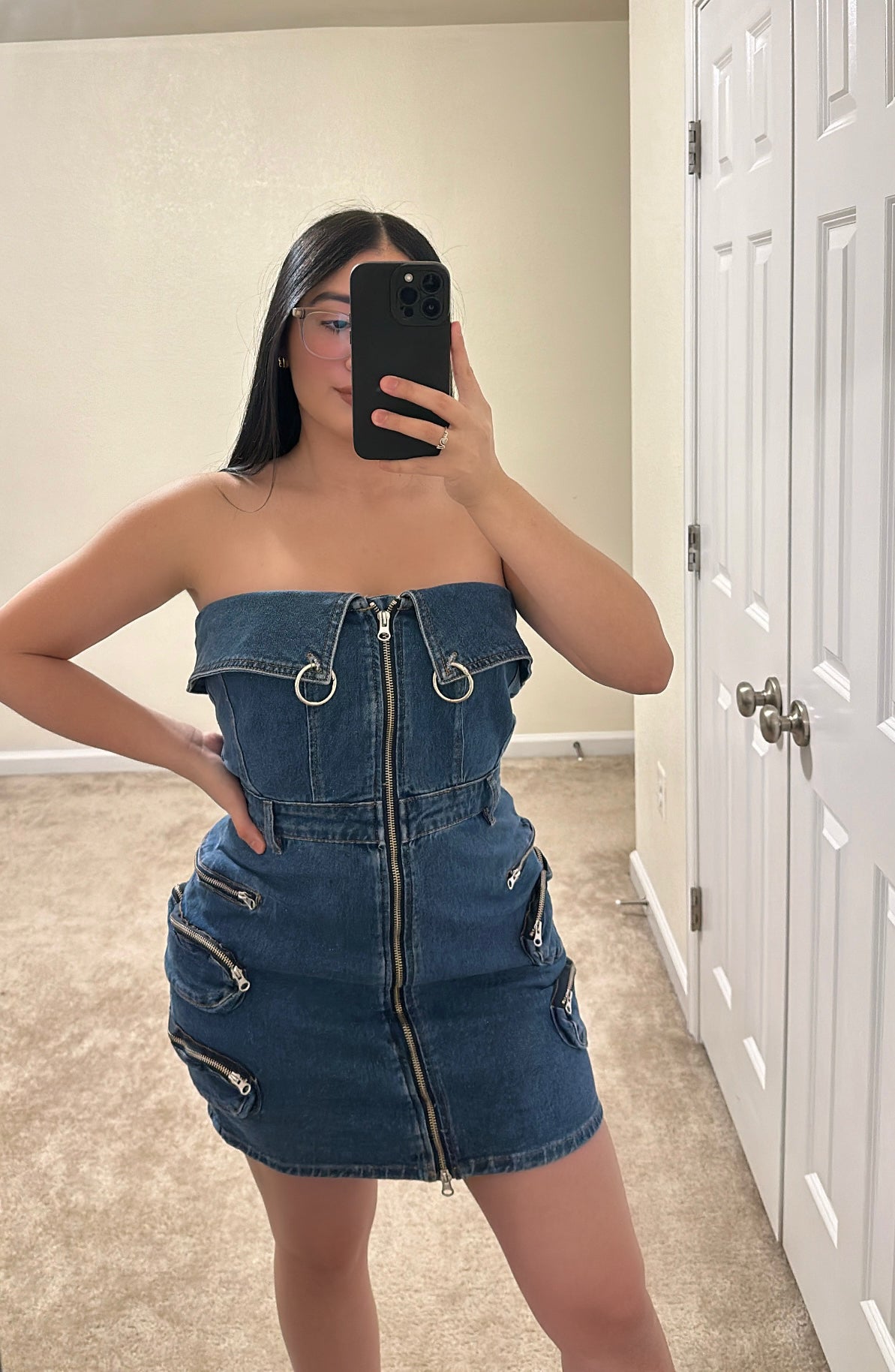 CARGO DENIM DRESS