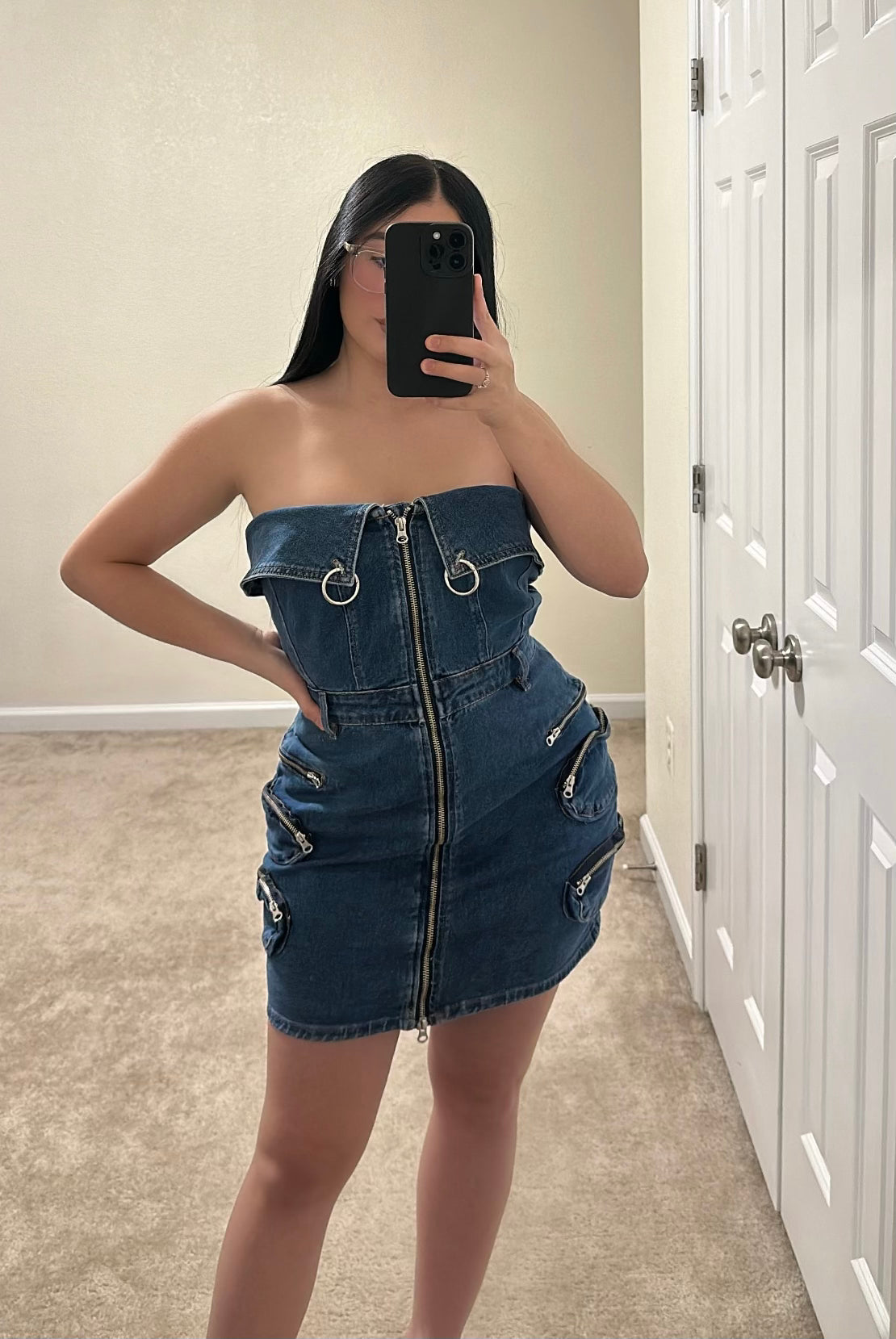 CARGO DENIM DRESS