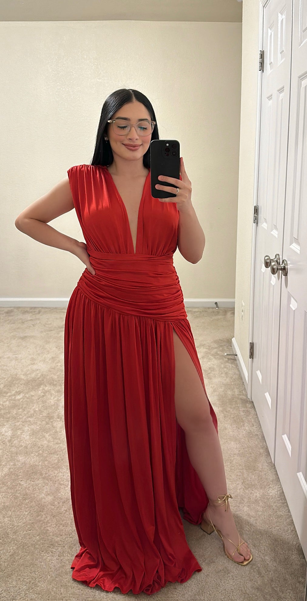 RED MAXI DRESS