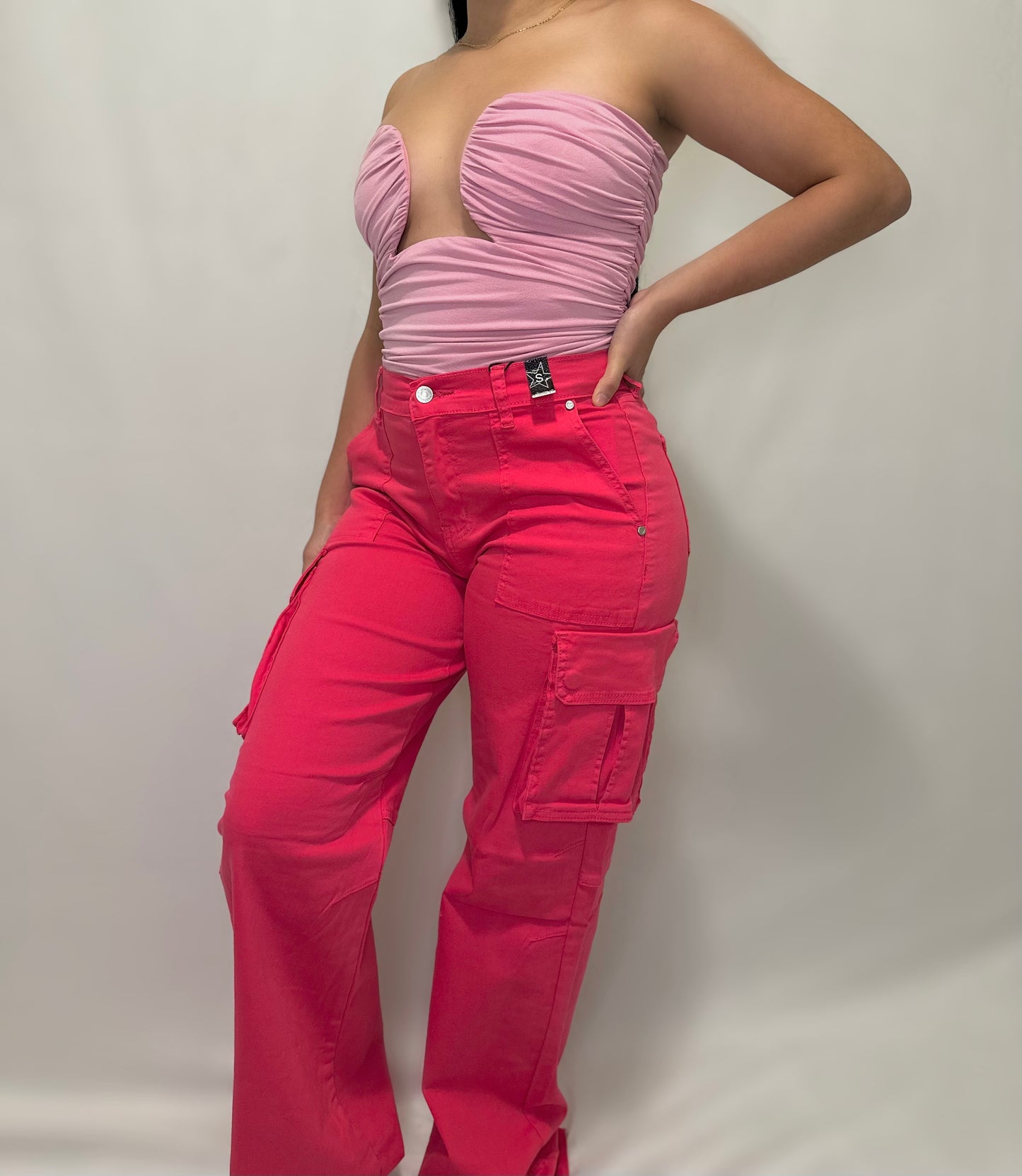 VIBRANT PINK CARGO PANTS